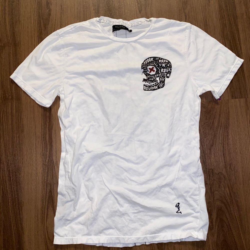 Distressed Religion T-Shirt SZ S